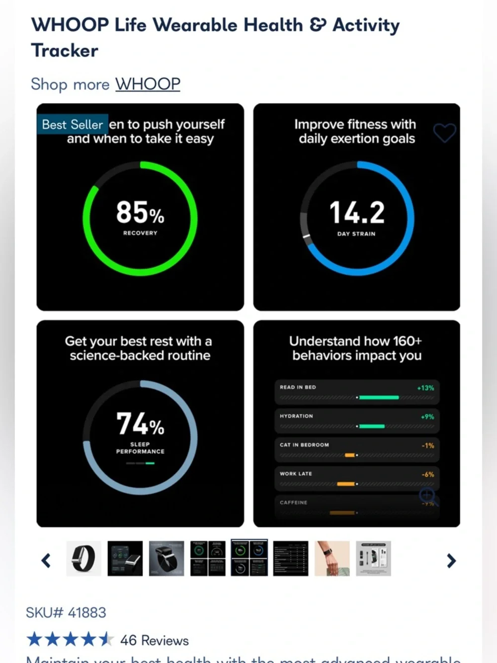 WHOOP Life Wearable Health and Activity Tracker